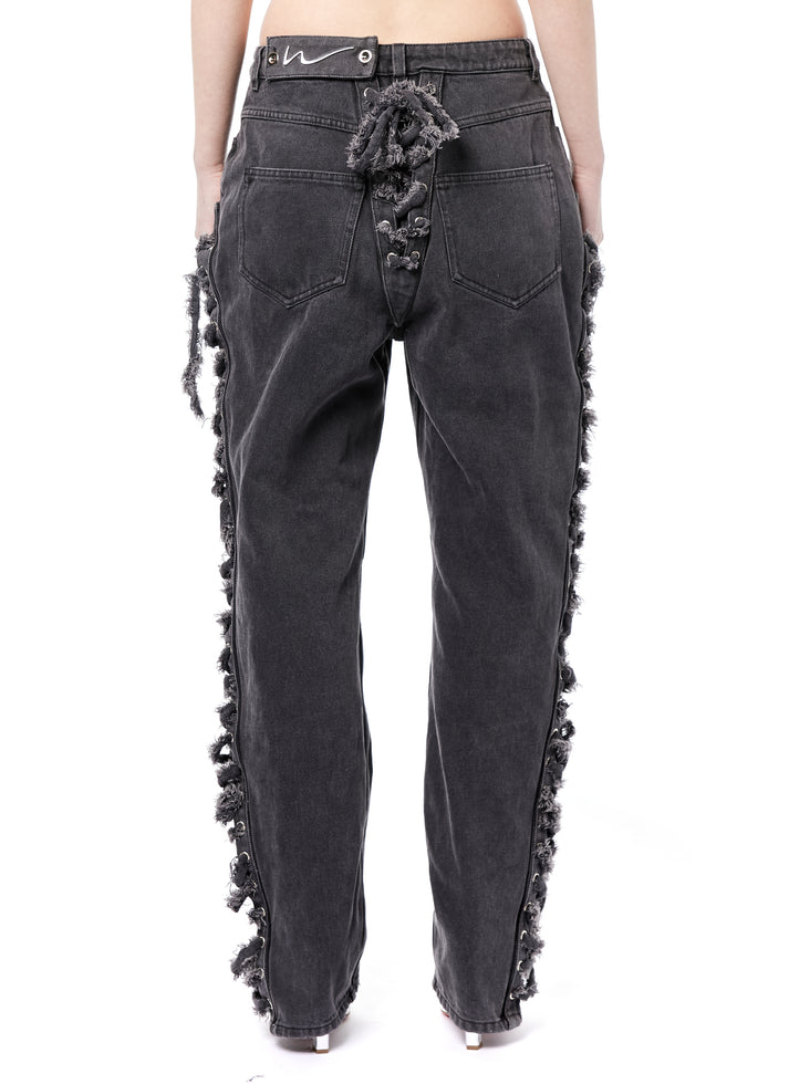Weinsanto WASHED DENIM PANT WITH LACES