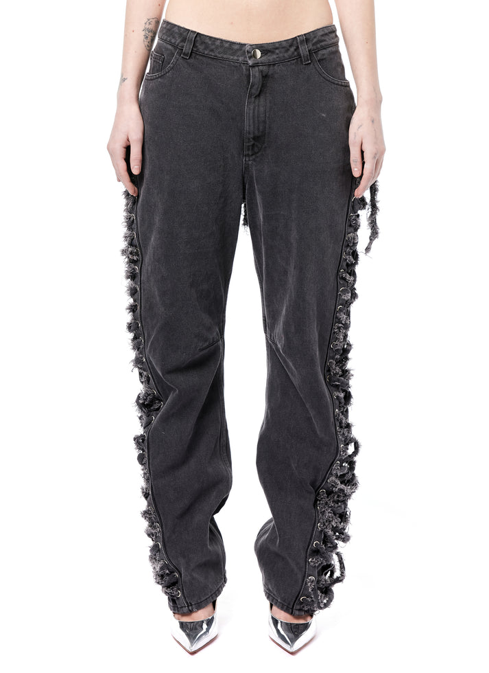 weinsanto WASHED DENIM PANT WITH LACES