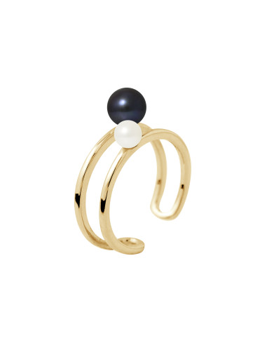 wk Bague Perles de Culture d'Eau Douce Rondes Or 375 Millièmes