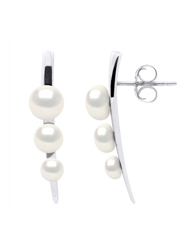wk Boucles d'oreilles Eau douce 4-5-6 mm Argent 925 Millièmes