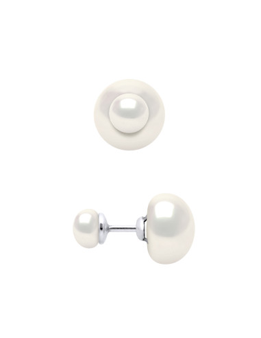 wk Boucles d'Oreilles Pendantes Perles de Culture d'Eau Douce Poire Argent 925 Millièmes