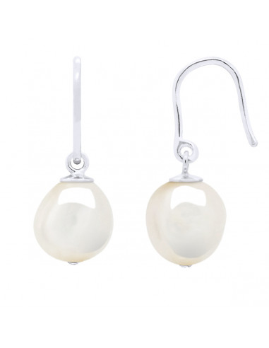 wk Boucles d'Oreilles Pendantes Perles de Culture d'Eau Douce Baroque Argent 925 Millièmes