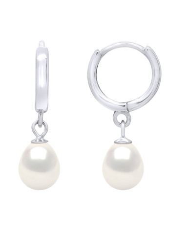 wk Boucles d'Oreilles Perles de Culture d'Eau Douce Baroque Argent 925 Millièmes