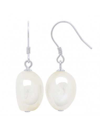 wk Boucles d'Oreilles Perles de Culture d'Eau Douce Baroque Argent 925 Millièmes