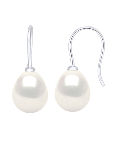 wk Boucles d'Oreilles Perles de Culture d'Eau Douce Poire Argent 925 Millièmes