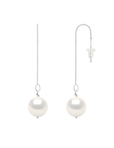 wk Boucles d'Oreilles Perles de Culture d'Eau Douce Ronde Argent 925 Millièmes