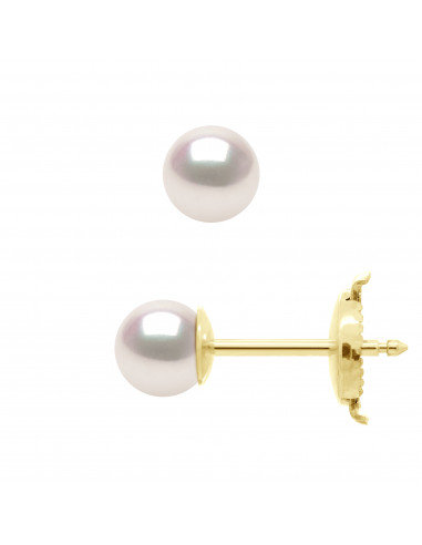 wk Boucles d'Oreilles Véritables Perles de Culture Akoya Ronde Blanc Rosé Lustre Excellent Système Sécurité