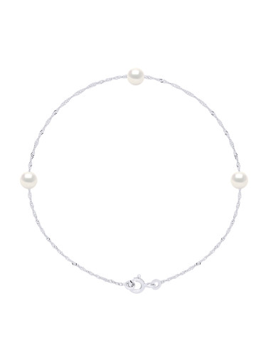 wk Bracelet 3 Véritables Perles de Culture d'Eau Douce