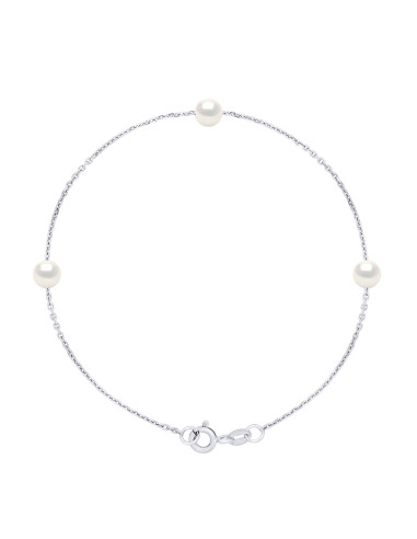 wk Bracelet 3 Véritables Perles de Culture d'Eau Douce