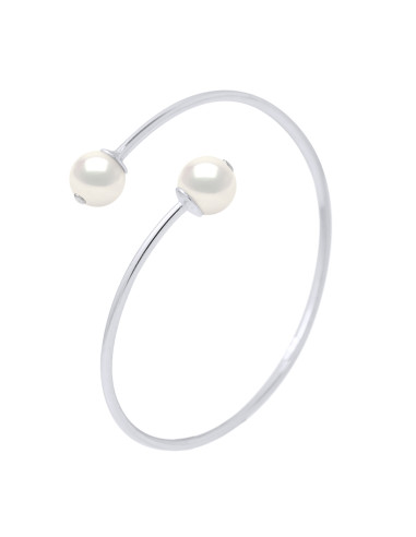 wk Bracelet Jonc argent 2 Perles Eau Douce Argent 925 millièmes