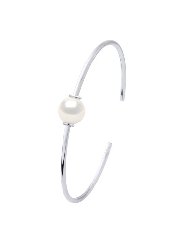 wk Bracelet Jonc Perle Eau Douce Ronde en Argent 925 Millièmes wk Bracelet Jonc Perle Eau Douce Ronde en Argent 925 Millièmes