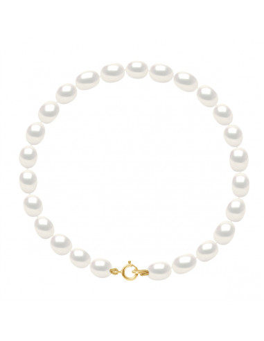 wk Bracelet Perle de Culture d'Eau Douce Riz 4-5 mm en Or 375 Millièmes