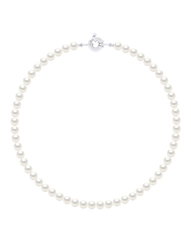 wk Collier Eau Douce Ronde Fermoir Anneau Ressort Argent 925 Millièmes - 42 cm