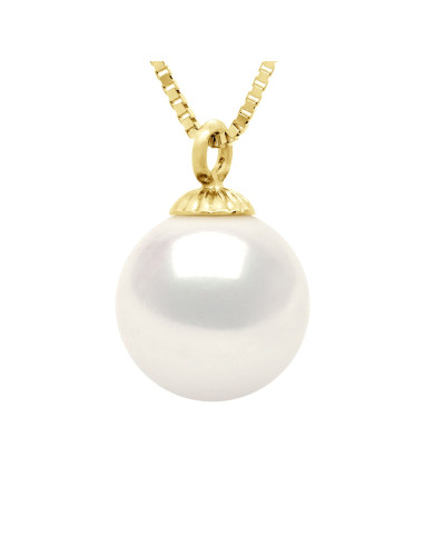 Wk Collier Perle De Culture D'Eau Douce Ronde- Chaîne Vénitienne Or 375 Millièmes