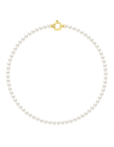 wk Collier Perle de Culture d'Eau Douce Ronde en Or 375 Millièmes