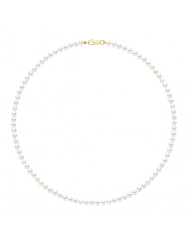 wk Collier Perle de Culture d'Eau Douce Ronde en Or 750 Millièmes