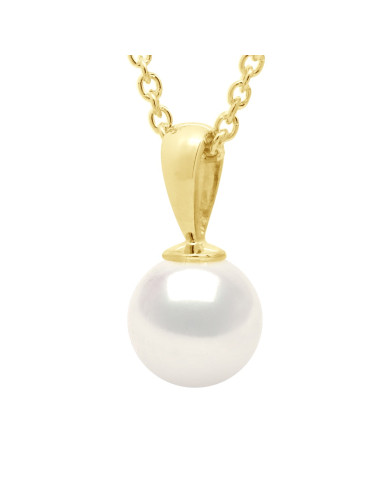 wk Pendentif bélière simple Eau Douce Ronde 6-7 mm Or Jaune