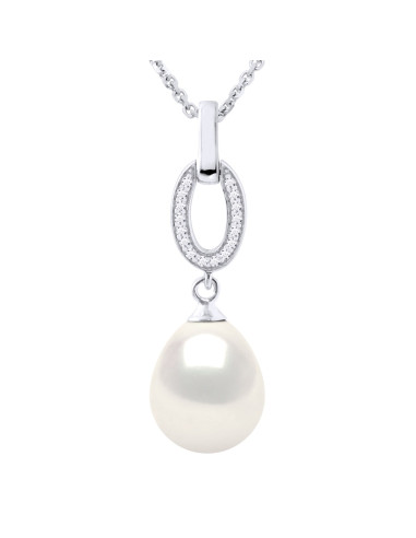 wk Pendentif "Tige torsadée" en Argent - Oxyde de Zirconium - Eau Douce