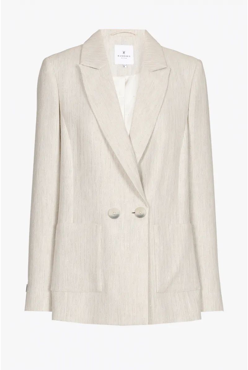 Xandres Blazer Avec Motif Trait De Craie En Lurex 14397-01-3496