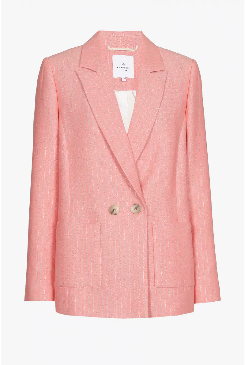 Xandres Blazer Avec Motif Trait De Craie En Lurex 14397-01-5116