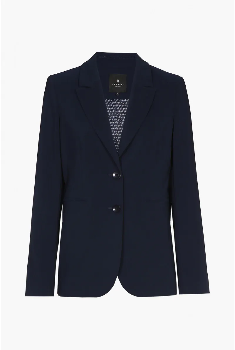 Xandres Blazer Cintré Bleu Foncé Infroissable ESS068-01-8800