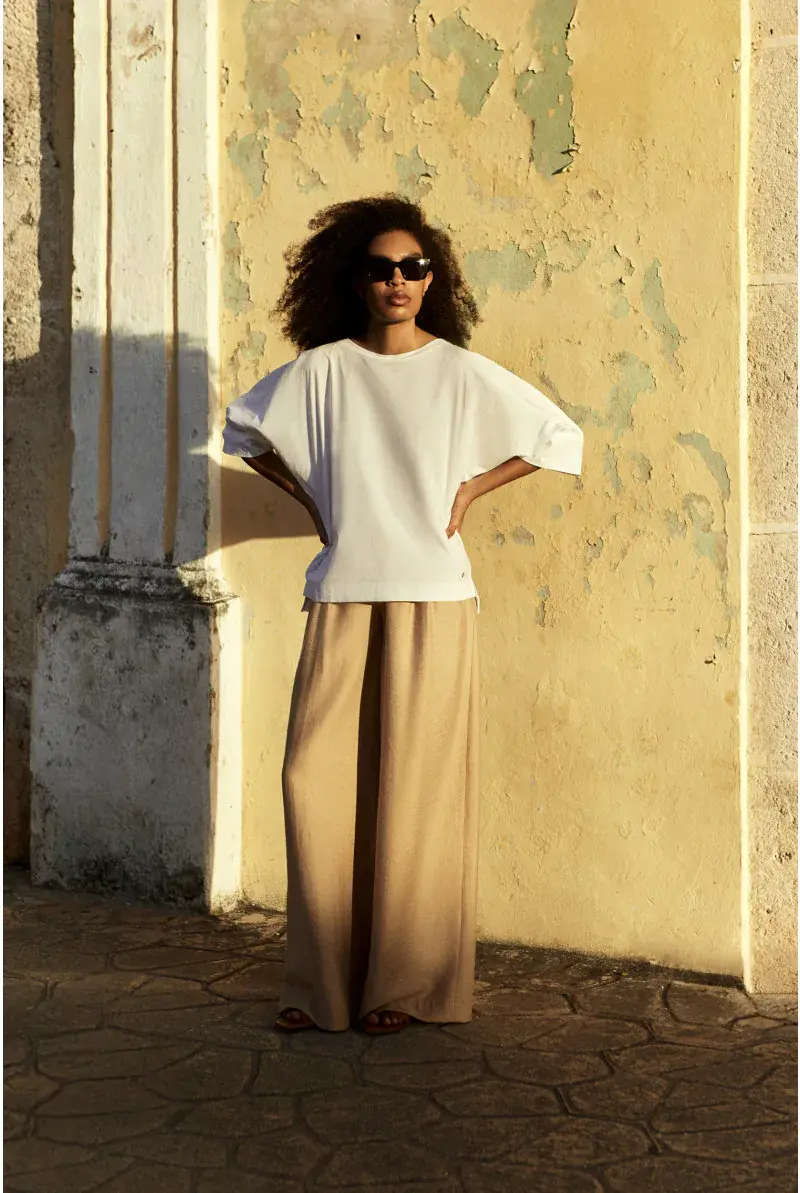 Xandres Blouse à Col Rond En Coton Biologique 29461-01-0160