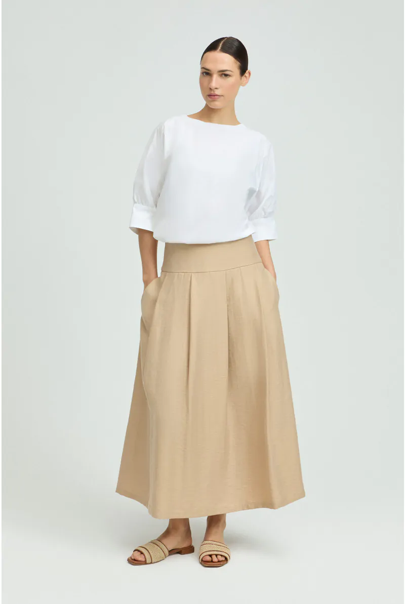 xandres Blouse à col rond en coton biologique 29461-01-0160