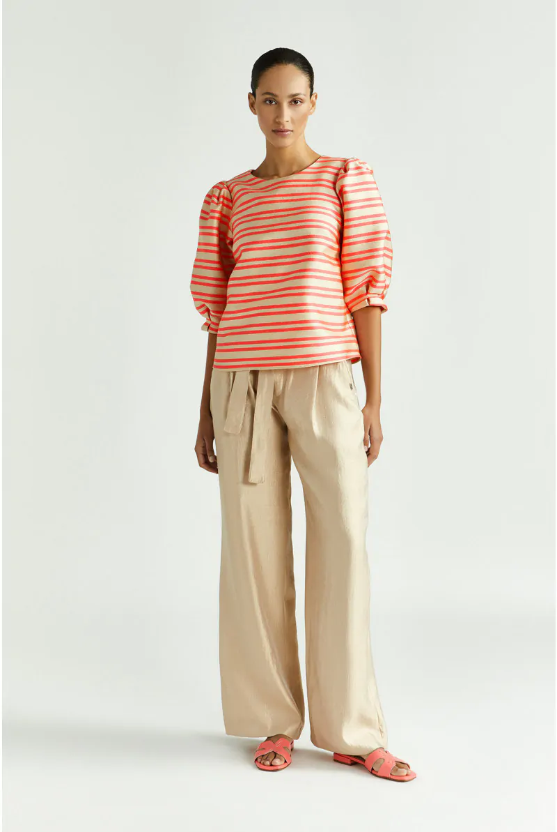 Xandres Blouse En Taffetas Avec Manches Ballon 14385-01-3466