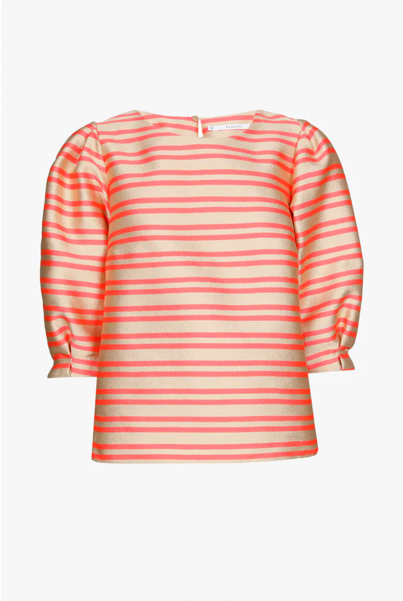 Xandres Blouse En Taffetas Avec Manches Ballon 14385-01-3466