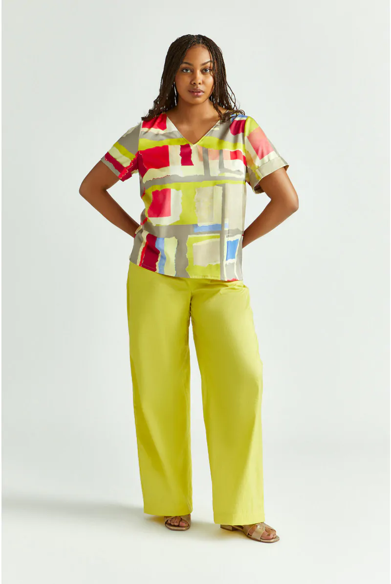 Xandres Blouse Multicolore à Encolure En V 61255-01-9996