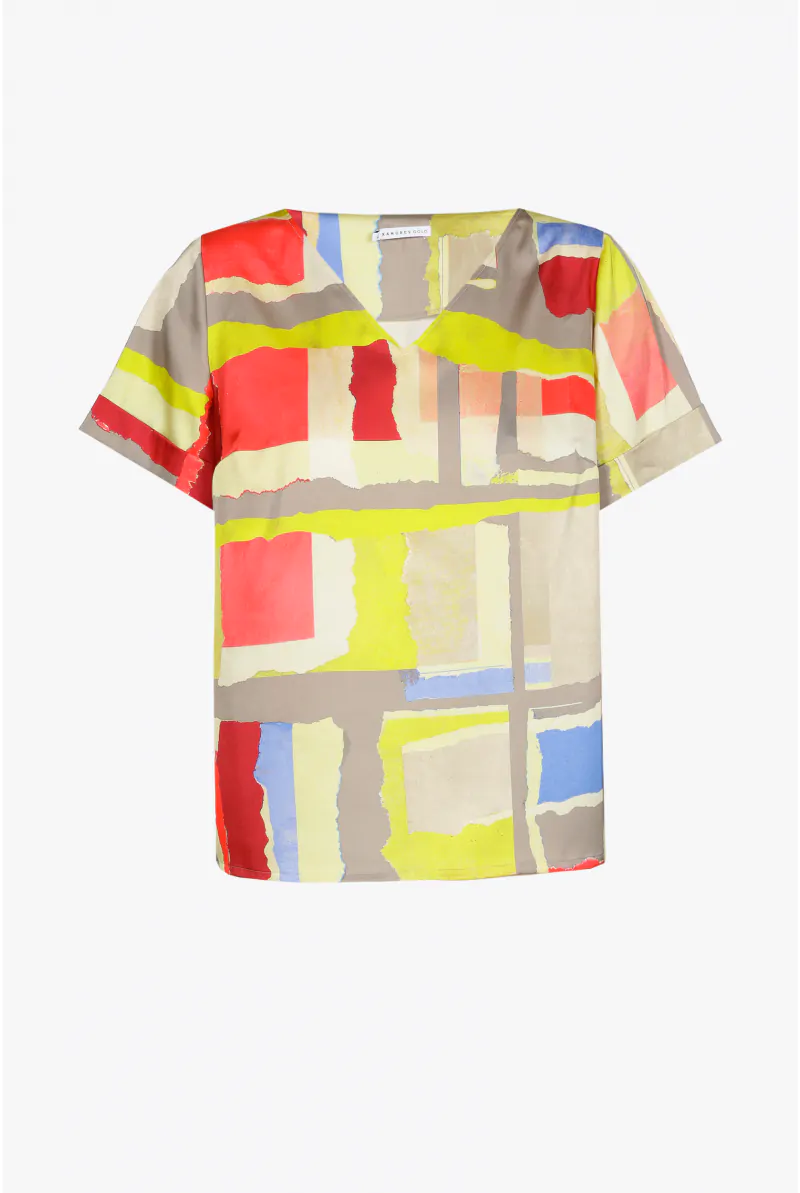 Xandres Blouse Multicolore à Encolure En V 61255-01-9996
