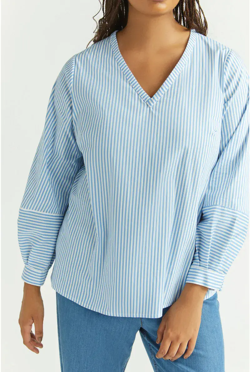 xandres Blouse rayée en tissu extensible 82012-01-3045