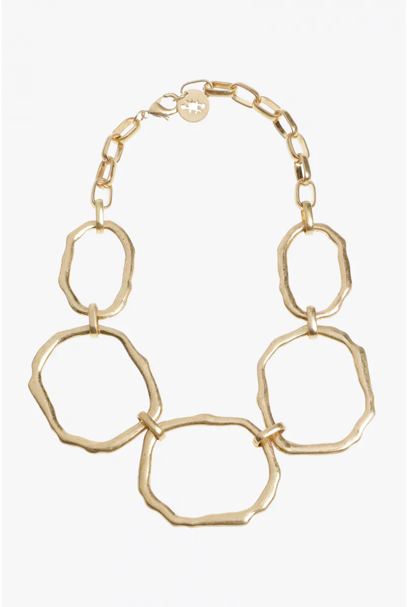 xandres Collier court plaqué or de forme organique 61364-01-2910