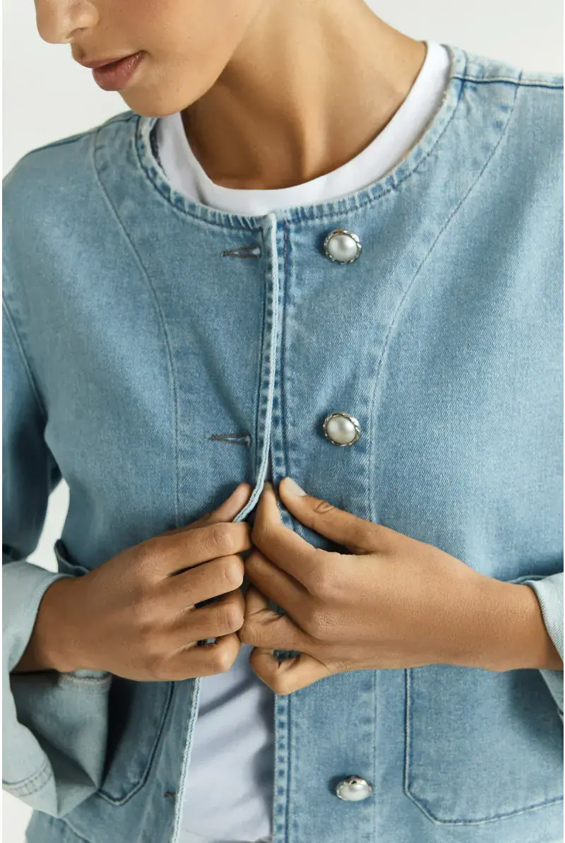 xandres Courte veste en jean à boutons 61236-01-9008