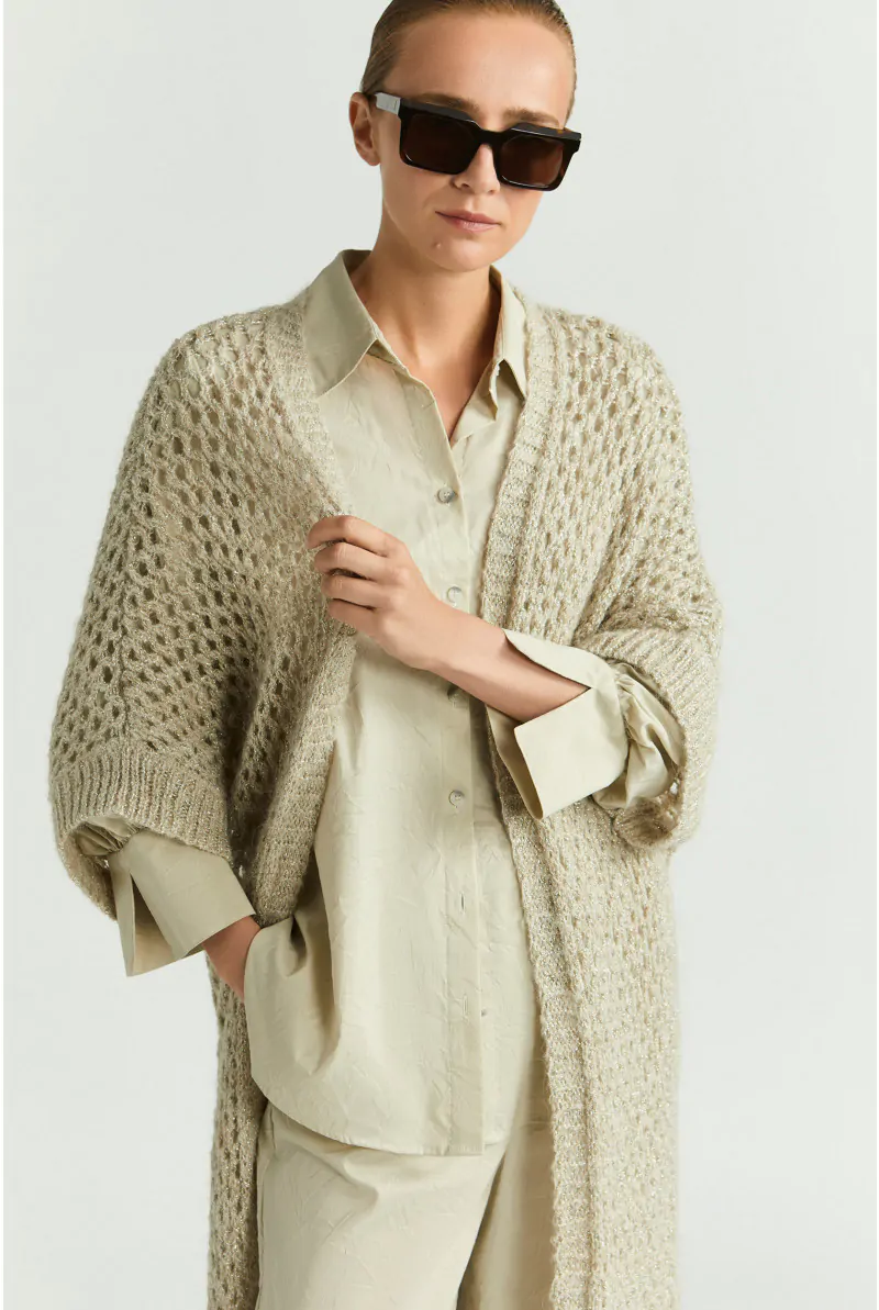 Xandres Gilet Kimono Long En Laine D’alpaga 29244-01-3491