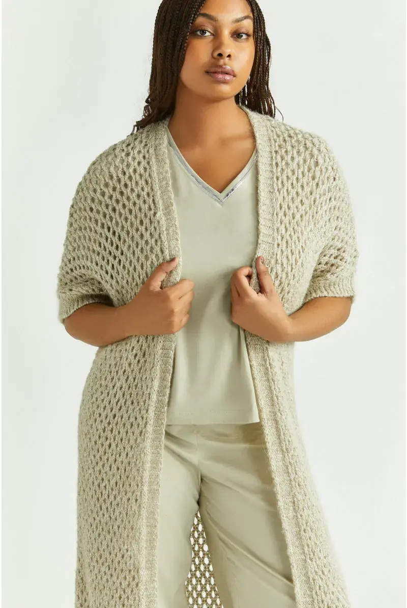 xandres Gilet kimono long en laine d’alpaga 29244-01-3491