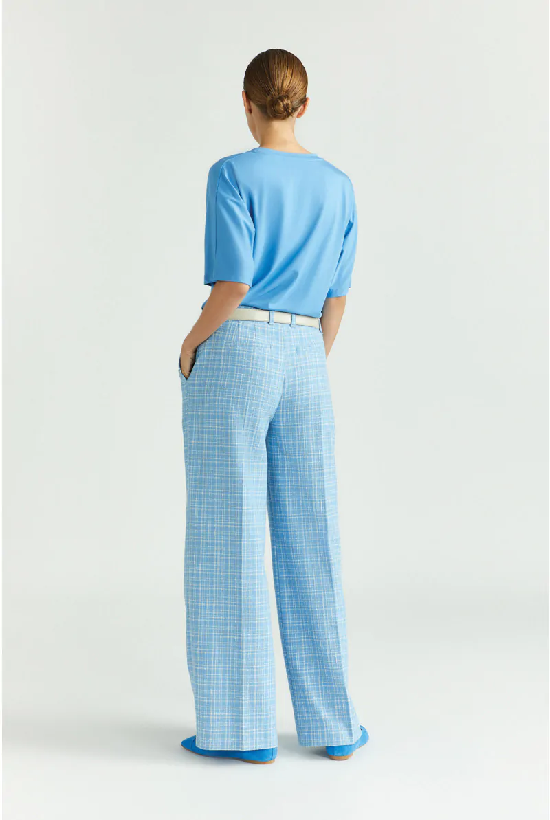 Xandres Pantalon à Carreaux à Jambes Larges 14276-12-2485