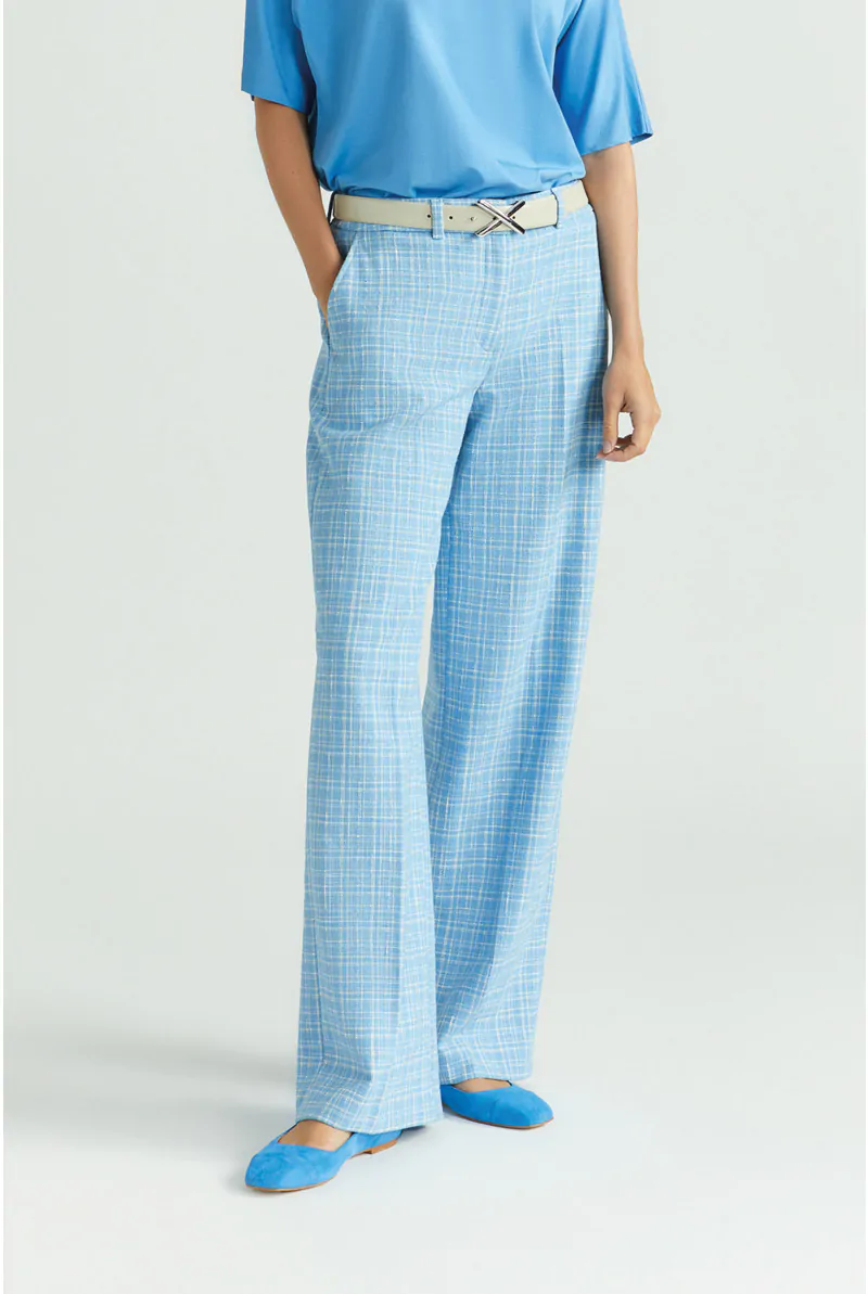 xandres Pantalon à carreaux à jambes larges 14276-12-2485