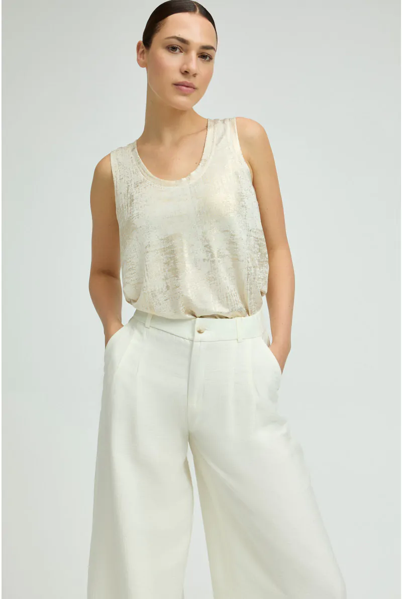 Xandres Pantalon à Jambes Larges Arborant Un Pli Marqué 61483-01-1840