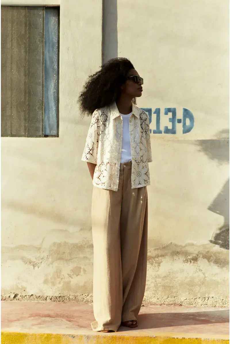 Xandres Pantalon à Jambes Larges Arborant Un Pli Marqué 61483-01-0010