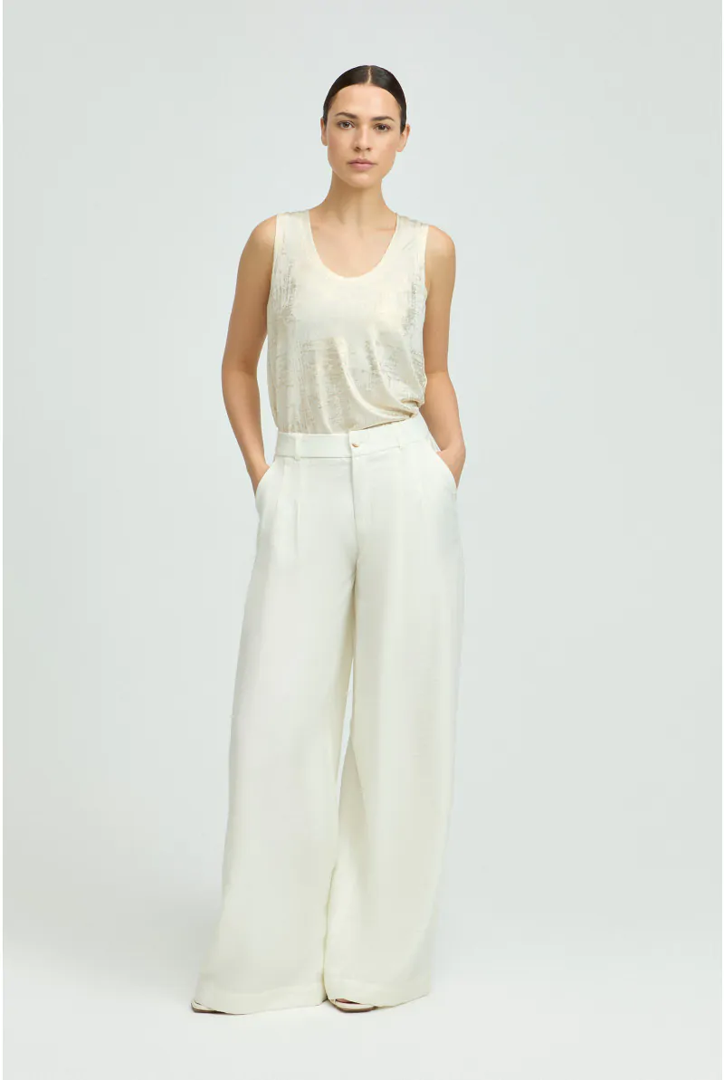 xandres Pantalon à jambes larges arborant un pli marqué 61483-01-1840