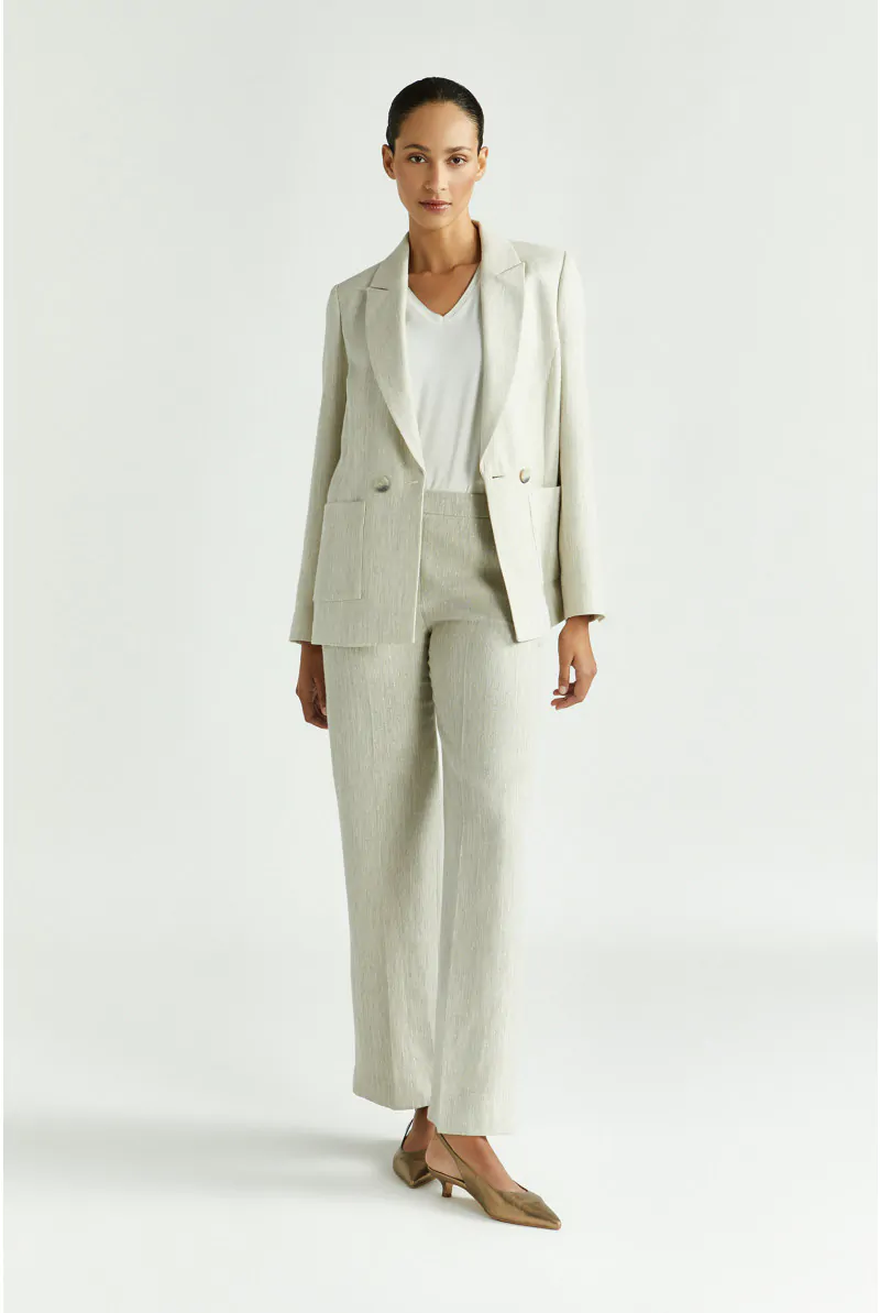 Xandres Pantalon Avec Motif Trait De Craie En Lurex 61298-01-3496