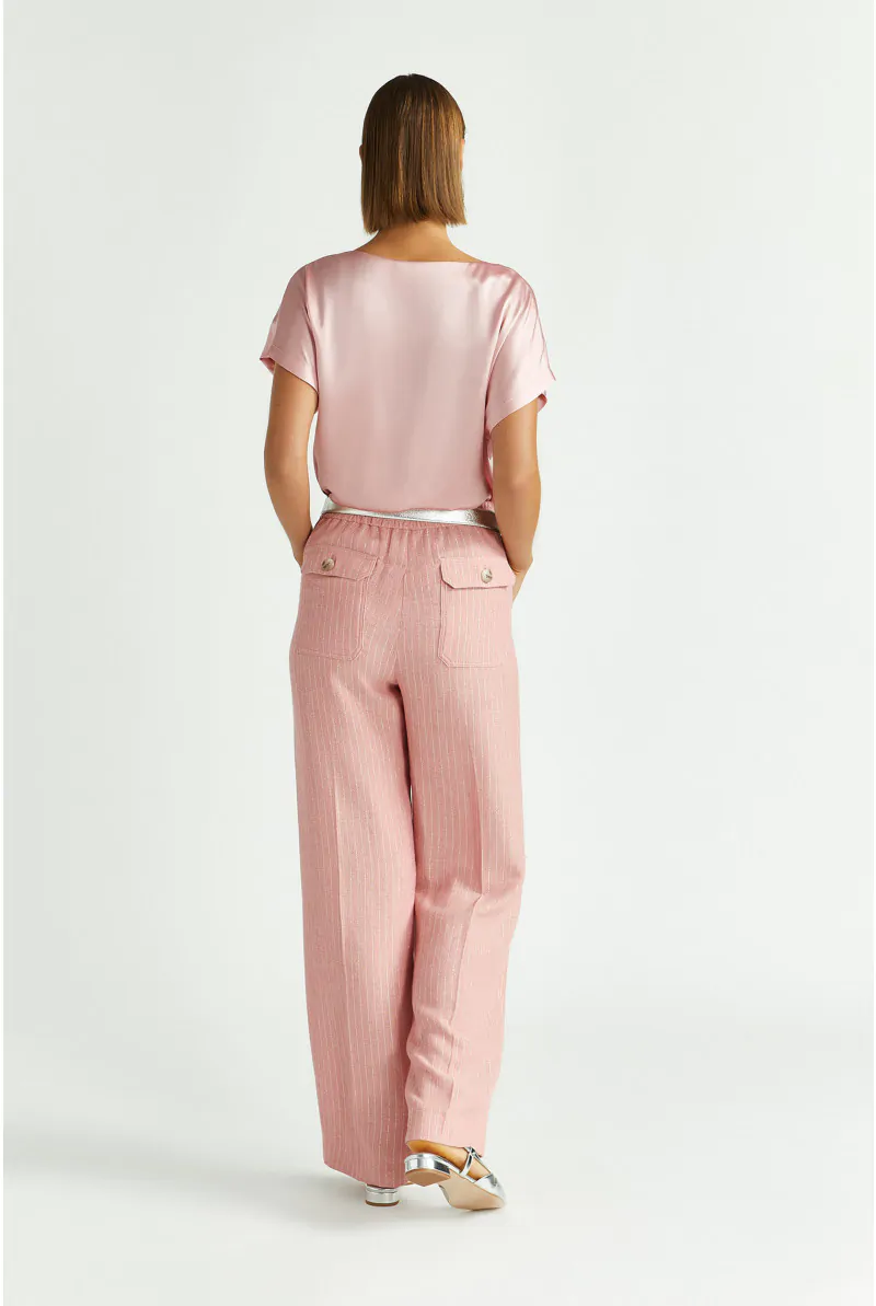 Xandres Pantalon Avec Motif Trait De Craie En Lurex 61298-01-5116