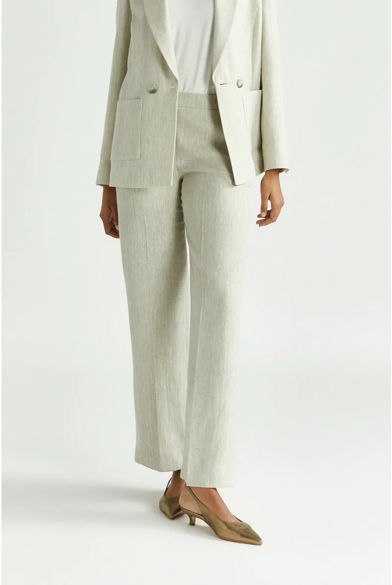 xandres Pantalon avec motif trait de craie en lurex 61298-01-3496