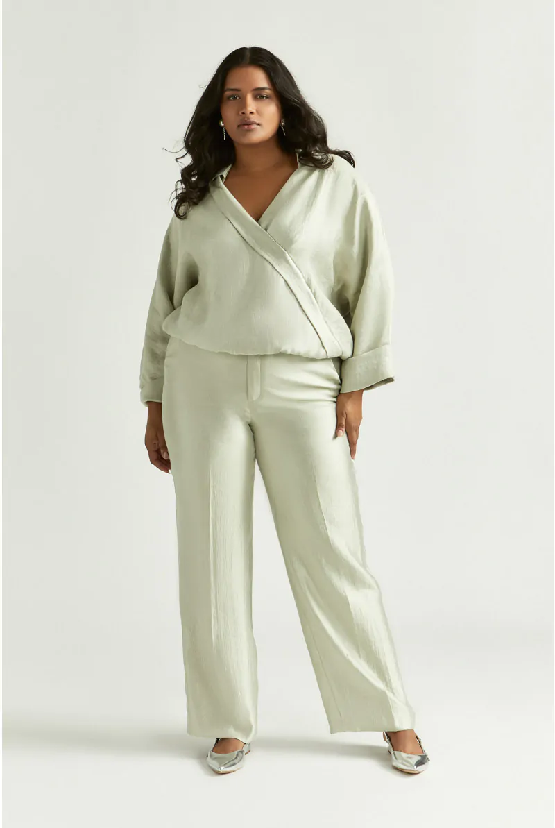 Xandres Pantalon Brillant à Jambes Larges 82017-01-3491