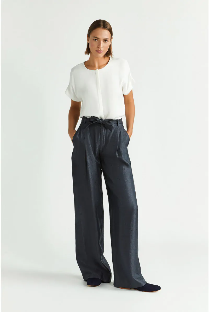 Xandres Pantalon Brillant à Pli Marqué 14366-02-8801