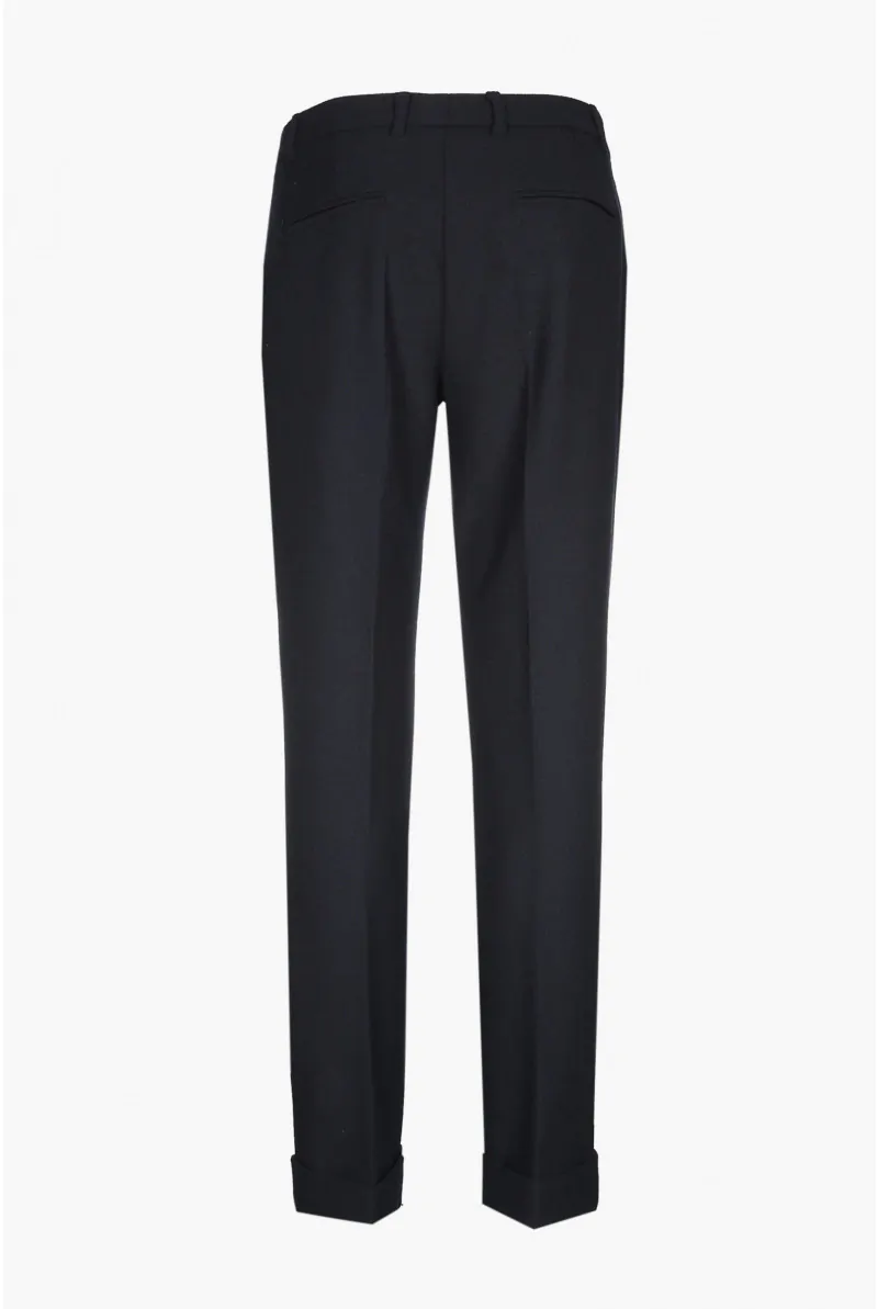 Xandres Pantalon Chino Bleu Foncé Avec Bord Retourné ESS003-01-8521