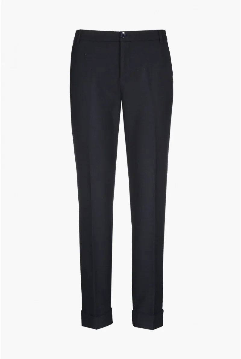 xandres Pantalon chino bleu foncé avec bord retourné ESS003-01-8521