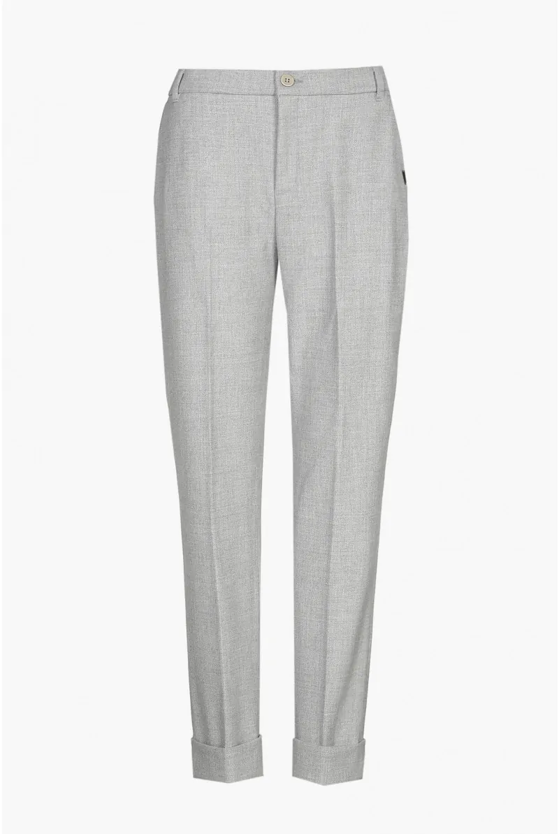 xandres Pantalon chino gris avec bord retourné ESS003-01-0183