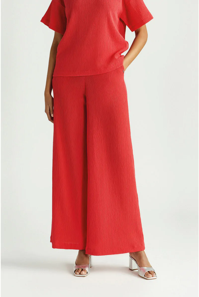 xandres Pantalon droit en tissu fripé 61110-14-2690